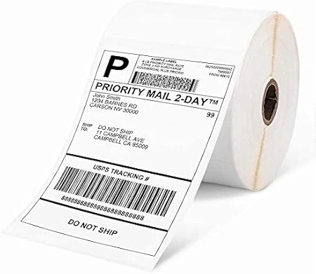 Phomemo 4 "x 6" Rouleau d'étiquettes thermiques directes, 500 étiquettes d'expédition, compatibles avec les imprimantes thermiques de bureau, compatibles avec toutes les sociétés de transport express