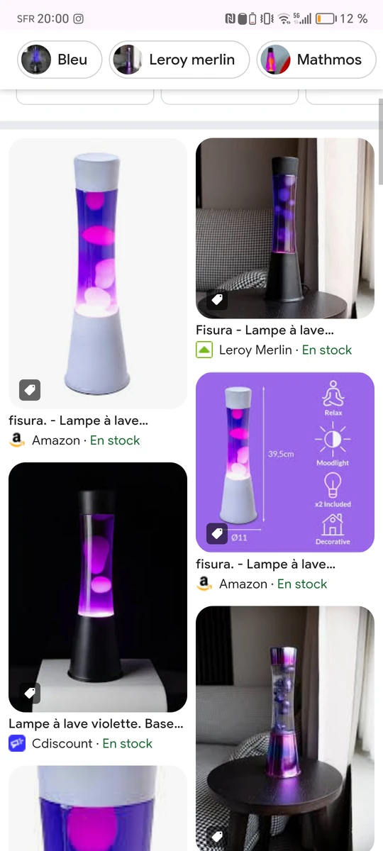 Lampe à lave violette