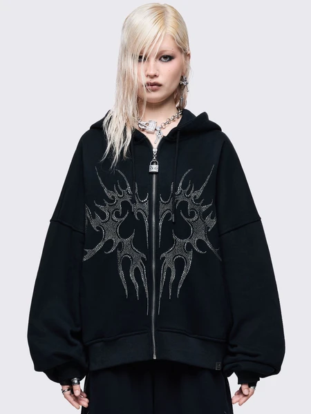 Burning Heart Zip Up Hoodie