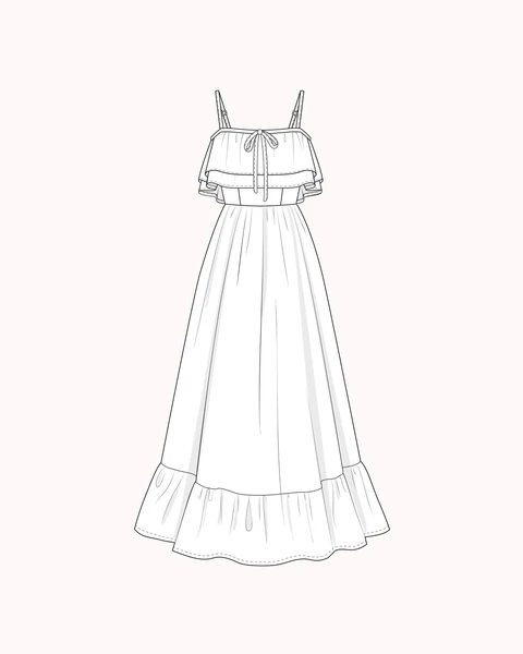 Patron robe à volants Athénaïs｜Méthode Mathilde