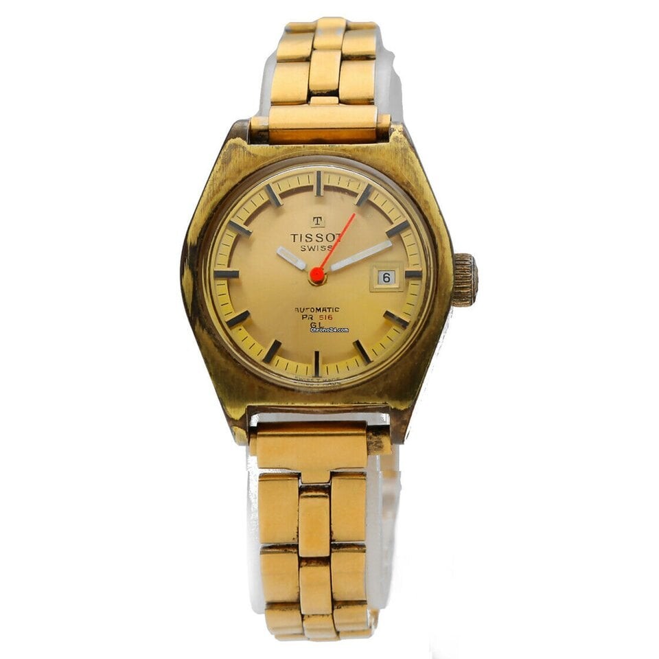Tissot Vintage Tissot PR 516 Champagne Dial Stainless Steel... for $106 for sale from a Trusted Seller on Chrono24