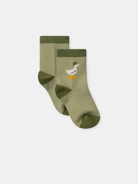 Chaussettes kaki à motif oies Bébé Garçon