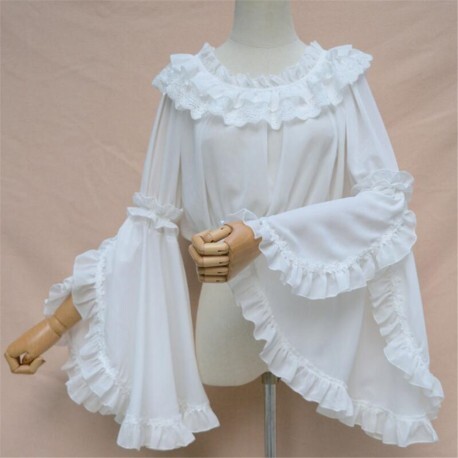 TOP MOUSSELINE VICTORIEN LOLITA MEDIEVAL BLANCHE