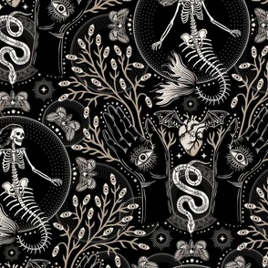 Phantasmagoria - Mermaid skeleton, Fabric | Spoonflower