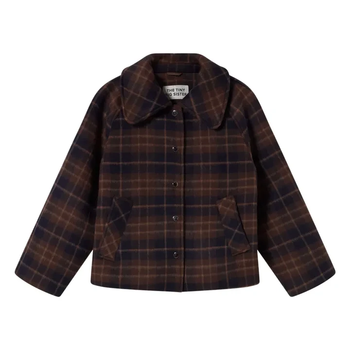 Manteau Carreaux Laine | Marron