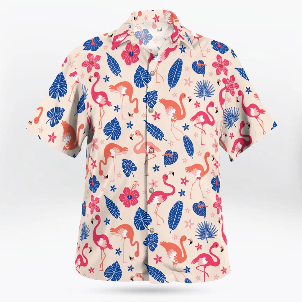 Regular Pink Flamingo Short Sleeve Shirt Vintage | Tropi Hawaiian Shirts Store