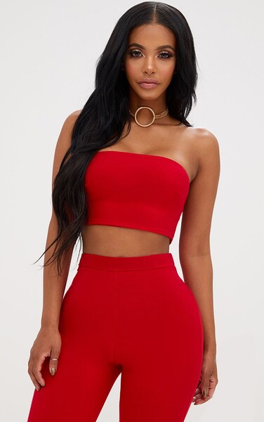 Shape - Crop top bandeau rouge