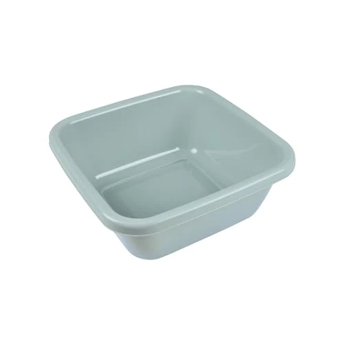 Homéa, Bassine Carrée Plastique 6L 30 x 30 x H12 cm Bleu Givré