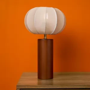 Lampe à poser en coton (H36 cm) Mira Bois foncé