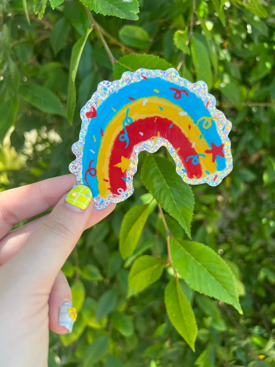 Primary Colored Rainbow Holo sticker