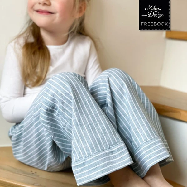 Patron couture gratuit pantalon enfant JURI pdf Malomi, en français