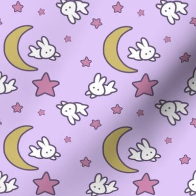 Usagi Bunny Bed Fabric | Spoonflower