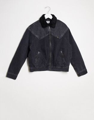 Wrangler 80s sherpa jacket in black | ASOS