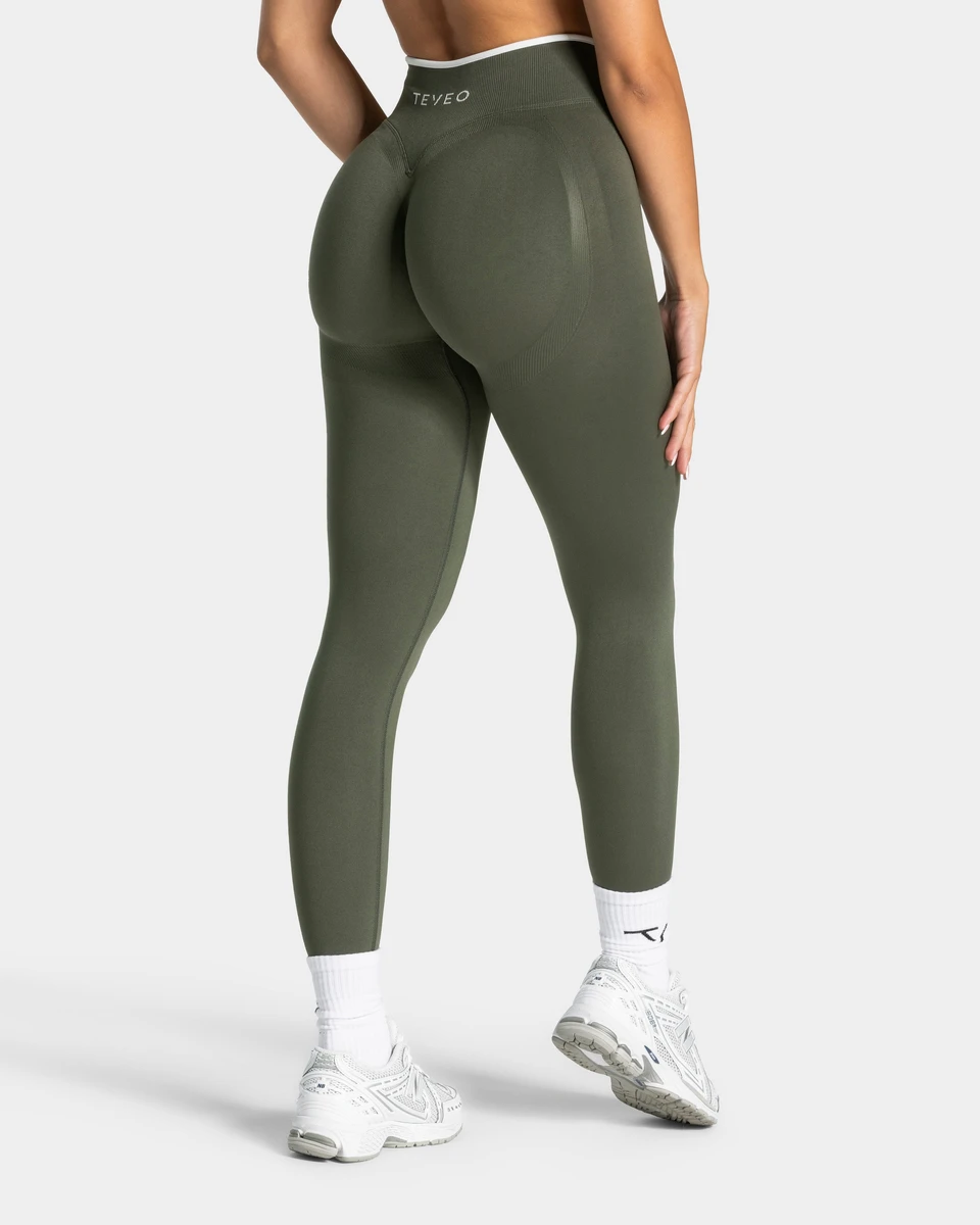 Legging Sculpt Scrunch Contrastline « kaki »