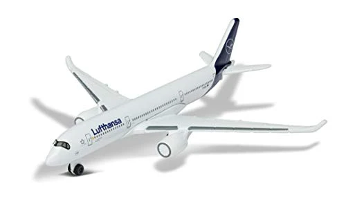 Majorette Airbus 350 Lufthansa 212057980Q02 Avion Jouet Design Original Jouet Avion env. 11 cm Blanc pour Enfants à partir de 3 Ans