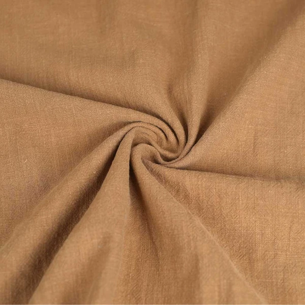 Tissu Celona lin et coton texturé - biscuit | Tissu pour couture d'habits en fibres naturelles