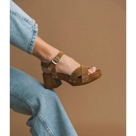 Sandale Hosbo Camel - L'atelier Bocage