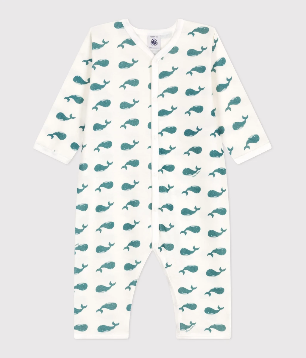 Pyjama bébé en coton sans pieds baleines