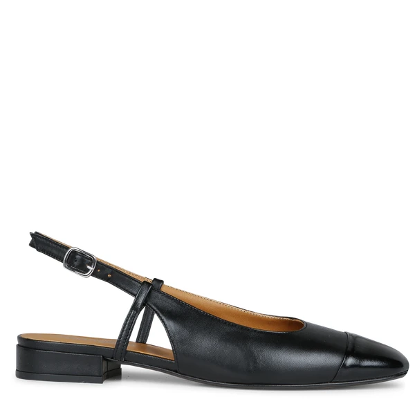 BALLERINES SLINGBACK EN CUIR NOIR NOIR MELLOW YELLOW - FEMME | Place des Tendances