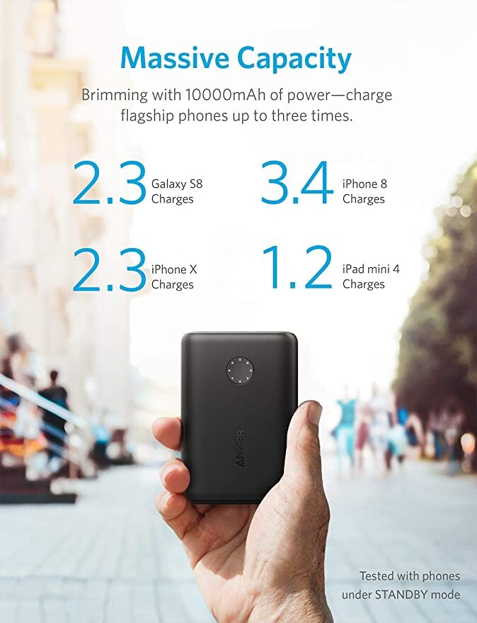 Batterie externe Anker PowerCore II 10000 Batterie portable ultra compacte avec port USB (output max 18W),nouvelle technologie PowerIQ 2.0 pour iPhone,Samsung et autres (compatible QC 3.0): Amazon.fr: High-tech