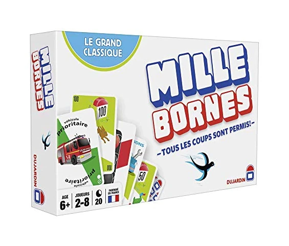 Dujardin - Mille Bornes Le Grand Classique - Jeu de Société - Course de 1000 kilomètres - Jeu d'Ambiance - Se Joue en Famille ou entre Amis - A Partir de 6 Ans - De 2 à 8 Joueurs