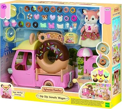 Sylvanian Families - Le Chariot de Donuts - Set 1 Figurine et +30 Accessoires - Plongez dans l'univers de la Famille Sylvanian - Figurines Miniatures - Jouet Enfant 3 Ans et + - 5808