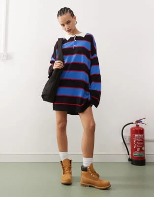 COLLUSION - Robe à rayures polo et col rugby | ASOS