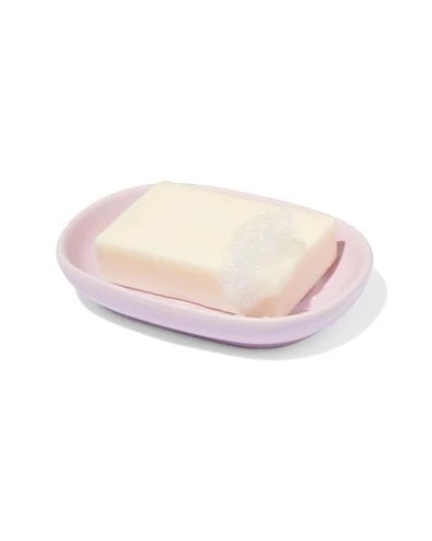 porte-savon avec nervures mat faïence lilas 13x9 - HEMA