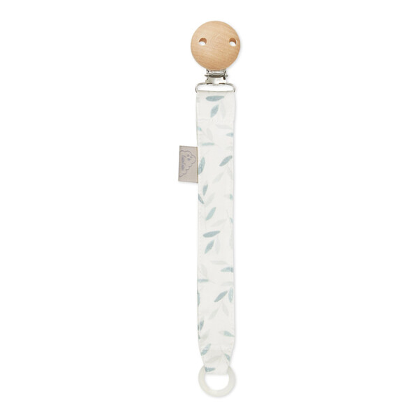 Attache-tétine Green Leaves en coton bio | Sauge