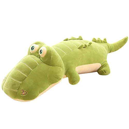 JAWSEU Crocodile Peluche Enfant - Oreiller Réaliste en Peluche pour Chambre Canapé Décor - Cadeau pour Anniversaire Noël