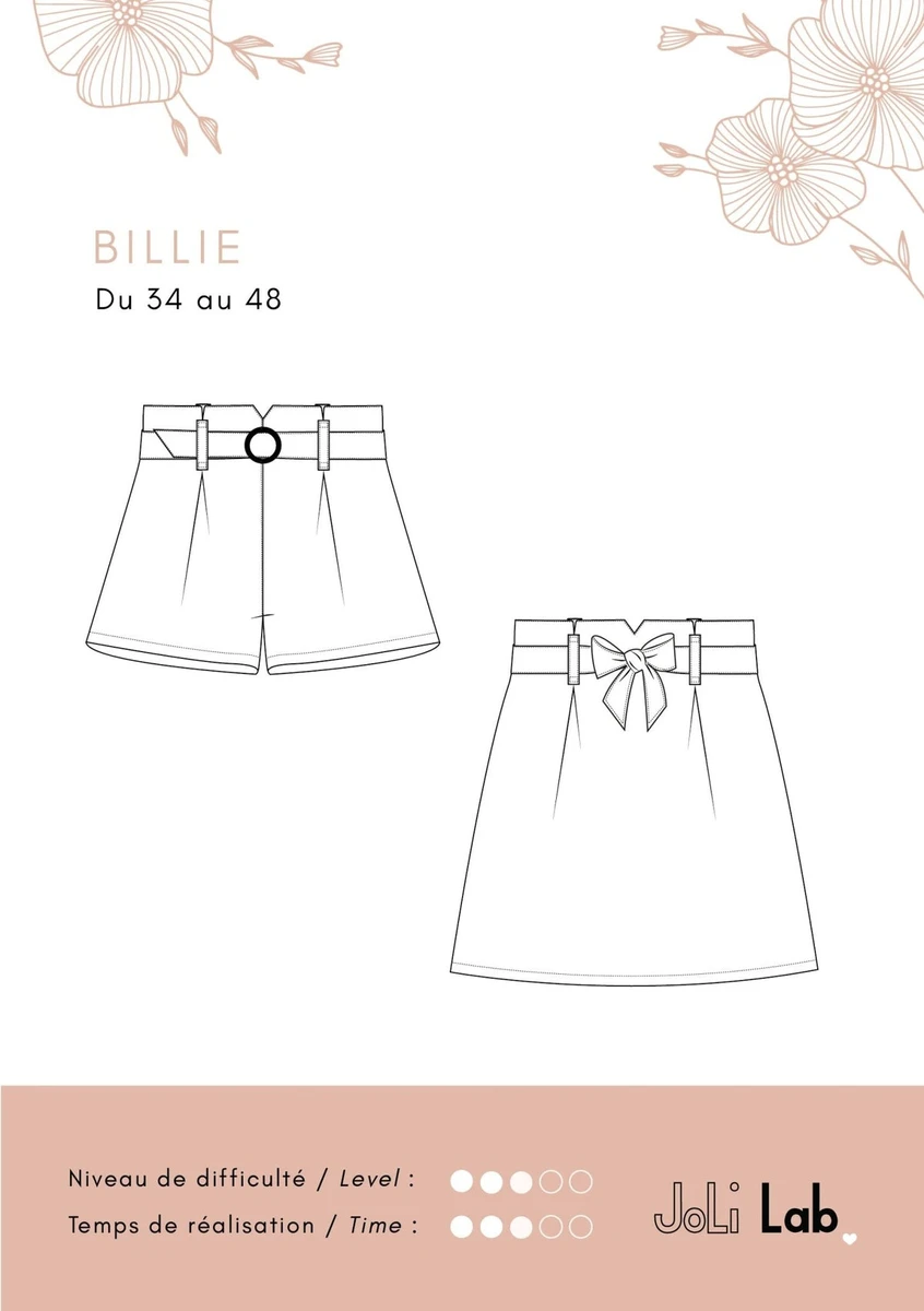 Short/jupe Billie - Patron Couture PDF ou Pochette