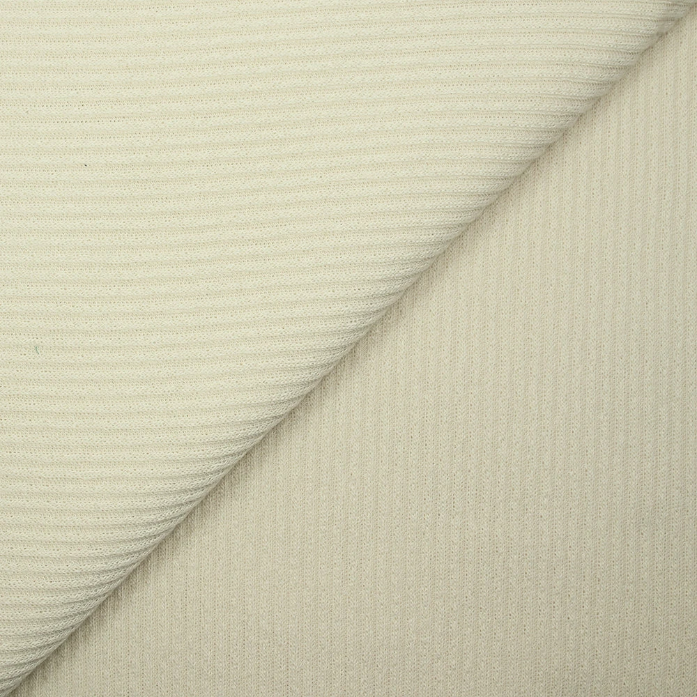 Maille tricot côtelée écrue