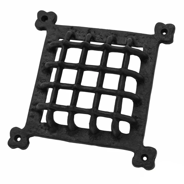 Grille de porte en fer Ouverture de conversation noir rustique