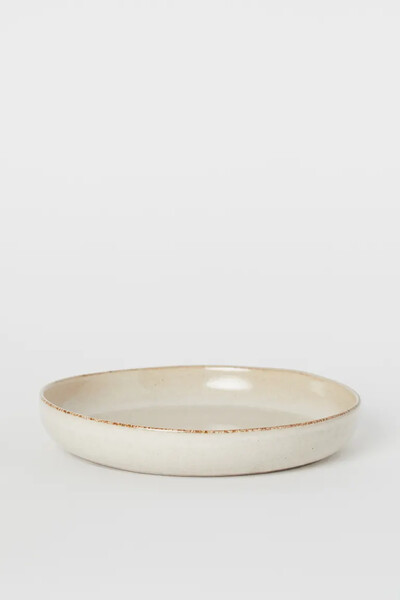 Assiette creuse en grès - Beige - Home All | H&M FR