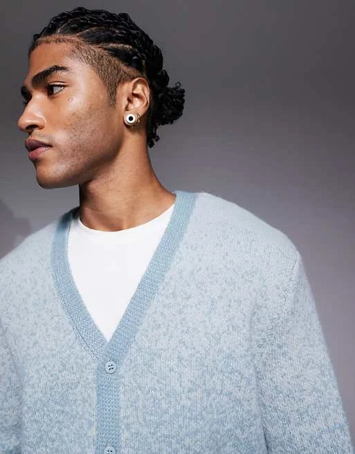 ASOS DESIGN - Gilet décontracté en maille effet dégradé - Bleu