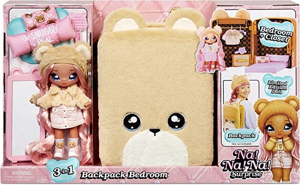 Na Na Na Surprise Ensemble 3-en-1 & Chambre Sarah Snuggles – Le Sac-à-Dos Ours Contient 1 poupée Mannequin édition limitée avec 1 Tenue Exclusive & +-À Collectionner, 5 Ans +, 575702EUC : Amazon.fr: Jeux et Jouets