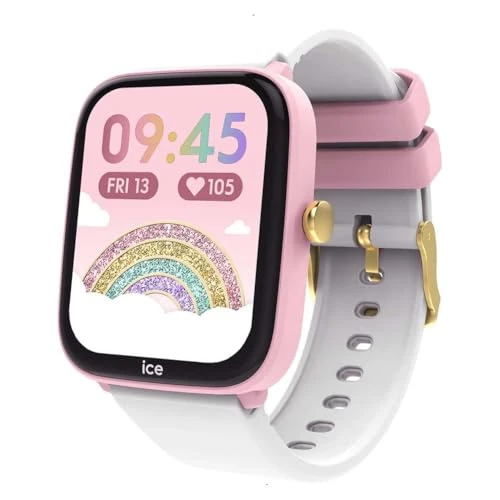 ICE-WATCH - Ice Smart Junior 2.0 Pink White - Montre connectée Rose pour Enfant avec Bracelet en Silicone Blanc - 022797 (1,75 Pouces)