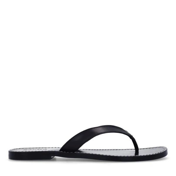 Tongs en cuir - noir