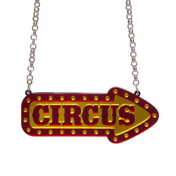 Collier Circus Sign - acrylique découpé au laser