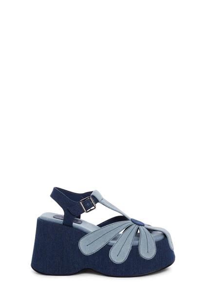 Delia's Daisy Platform Sandals - Denim