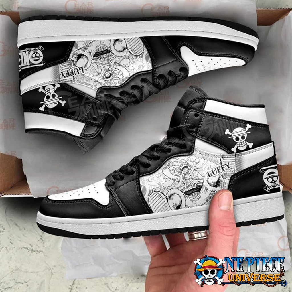 One Piece Manga Mix Luffy Gear 5 Nika Sneakers Custom Shoes