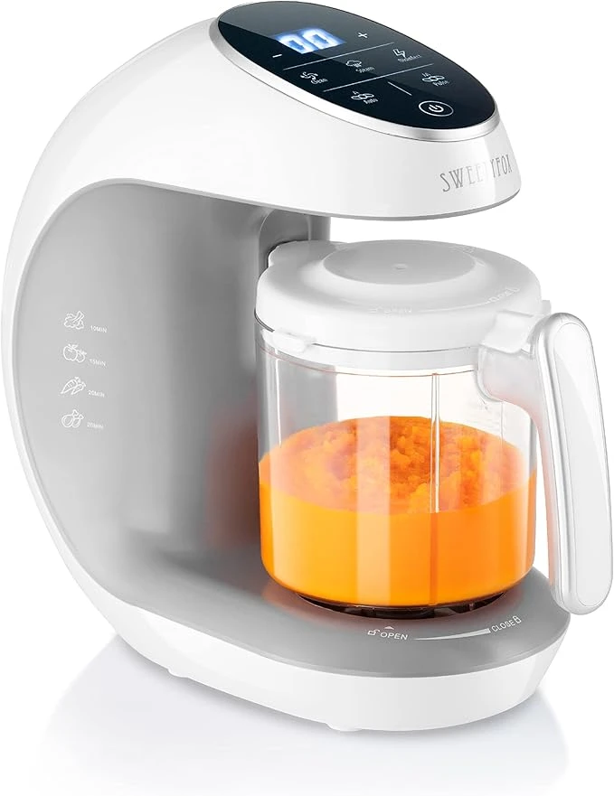 Sweety Fox Cuiseur Mixeur Multifonctions 7-en-1 pour Bébé - Vapeur, Mixeur, Pulse, Nettoyage Automatique, Stérilise, Réchauffe, Décongèle - Robot Cuiseur Multifonctions