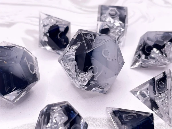 Necrosis - Handmade Dice Set D&D TTRPG Sharp Edge