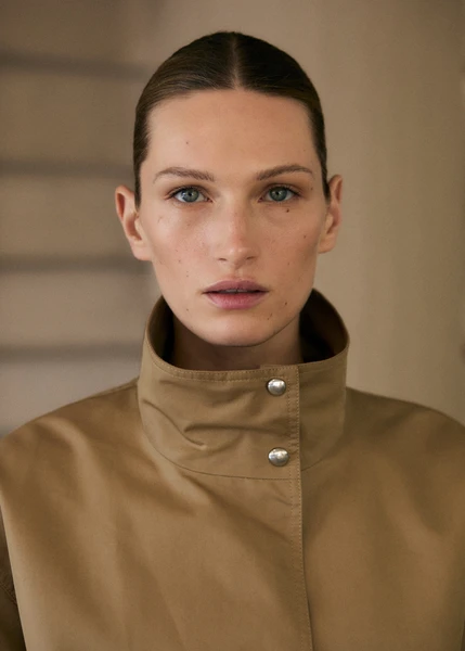 Parka en coton avec ourlet froncé