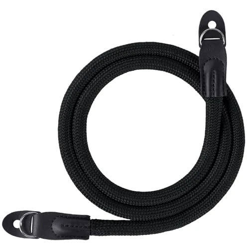 flintronic Sangle Appareil Photo, Bandoulière en Corde en Nylon, Courroie de Cou pour Appareil Photo, pour Canon, Appareils Photo pour Les Caméras Nikon, Sony, Fujifilm, Olympus, Leica Noir - 102 cm