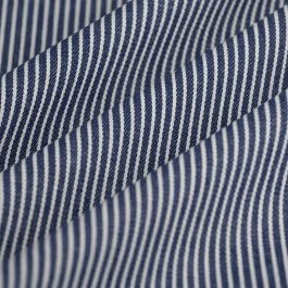 Tissu jeans fine rayure oshkosh Navy blanc
