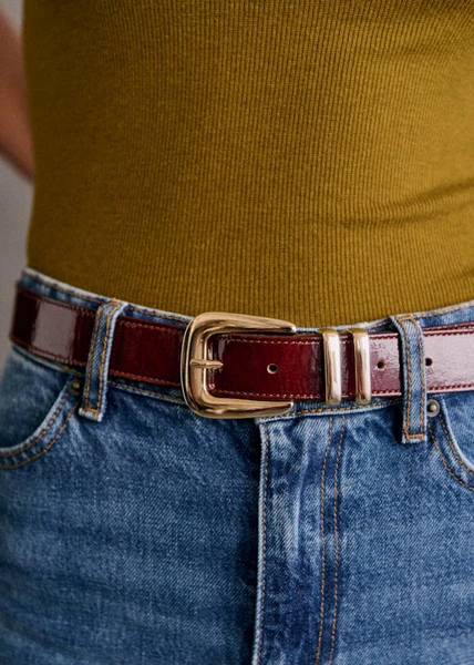 Ceinture Oria - Acajou Vernis  - Cuir bovin - Sézane