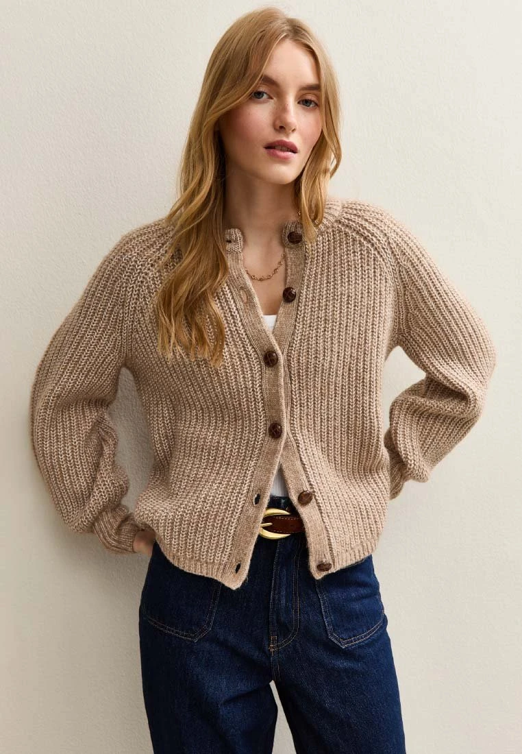 RIBBED - Gilet - camel