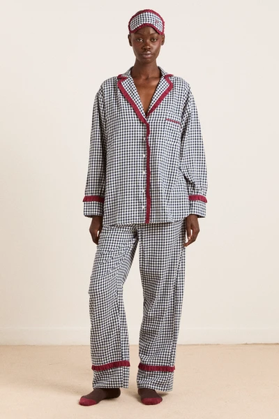 antonia pj set - navy gingham