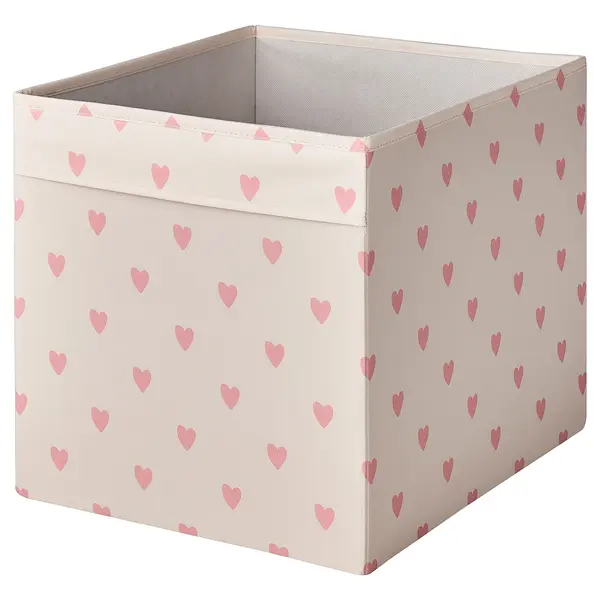 REGNBROMS Rangement tissu - motif coeur/rose 33x38x33 cm
